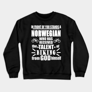 Norwegian Gift Biking Bike Tour Scandinavia Crewneck Sweatshirt